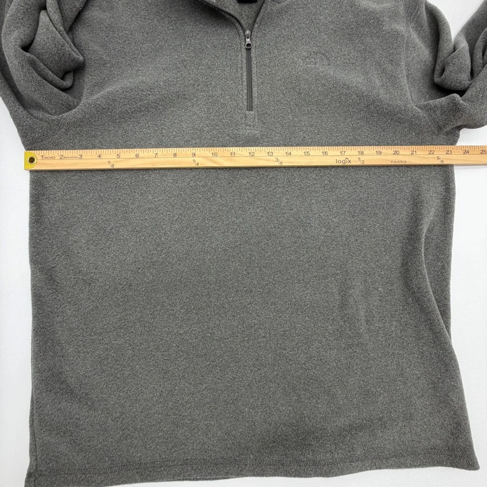 The North Face Mens TKA 100 Quarter Zip Fleece Pullover Charcoal Grey Large
